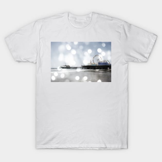 Sparkling grey Santa Monica Pier T-Shirt by Christine aka stine1